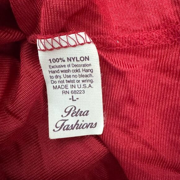 Vintage Petra Fashions Women’s‎ Pajama Set Two Piece Red and Black Lace Womens L - Picture 11 of 11